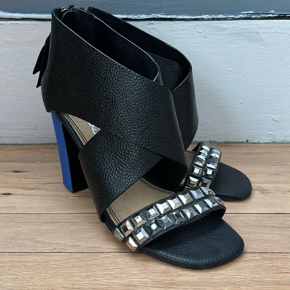 Splendid block heel leather sandals - Picture 2 of 10